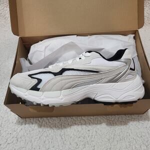 Men's White and Black Sneakers